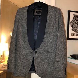 J. Crew wool gray blazer w/silk navy lining, sz 8